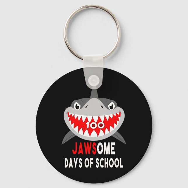 Jawesome 100 Days School Cute Fun Gift Outfit  Key Ring (Front)