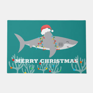 Jawlly Shark Christmas Door Mat