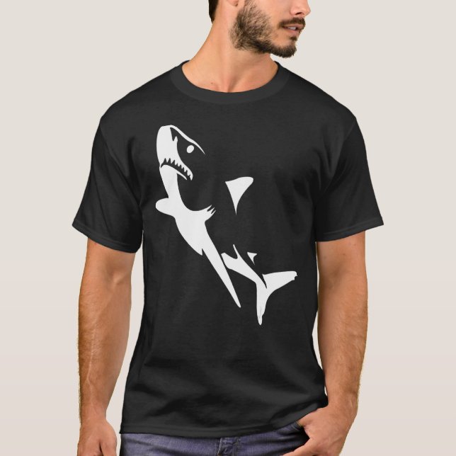 Jaws Shark Attack Graphic And  Summer Beach T-Shirt (Front)