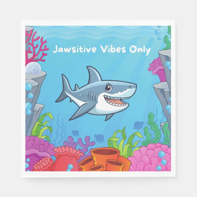 Jawsitive Vibes Only Luncheon Napkins (Front)