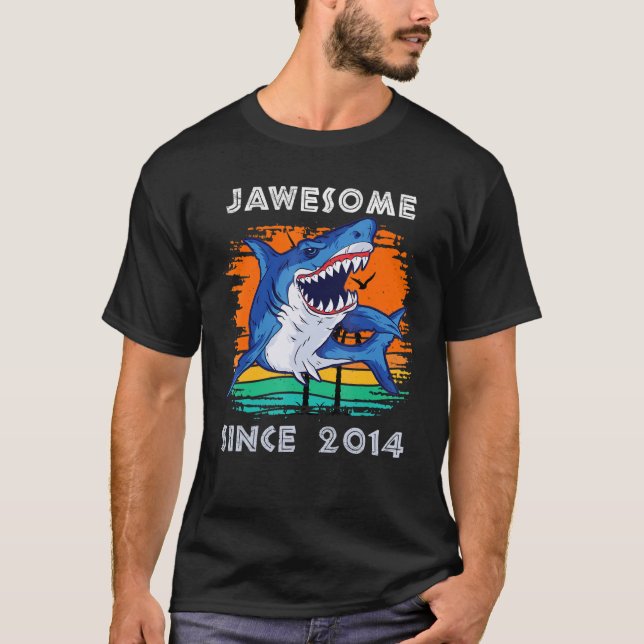 Jawsome Awesome Since 2014 Sharks Sea Ocean Fans B T-Shirt (Front)