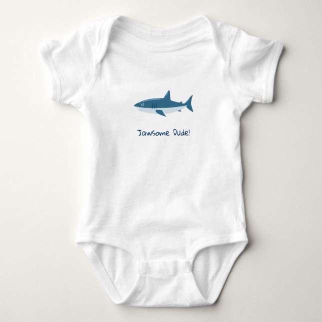 Jawsome Dude Shark Baby Bodysuit (Front)