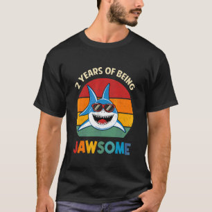 Jawsome Shark 2nd Birthday Theme 2 Years Of Aweso T-Shirt