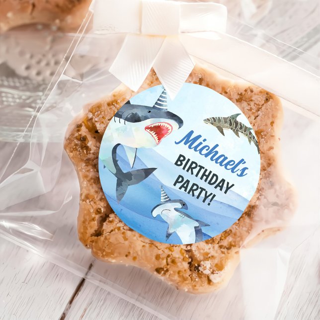 Jawsome Shark Under The Sea Birthday Classic Round Sticker (Creator Uploaded)