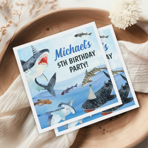 Jawsome Shark Under The Sea Birthday Napkin