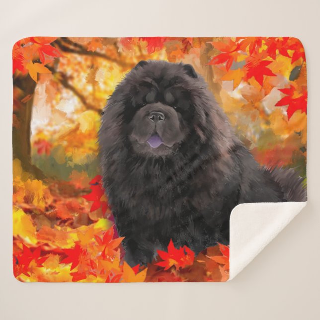 JAX Chow Chow SHERPA blanket (Front (Horizontal))