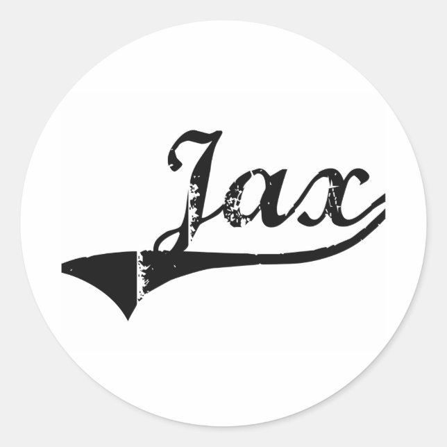 Jax Classic Style Name Round Sticker (Front)