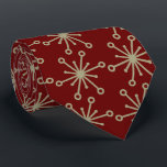 Jax Snowflake Foulard Burgundy Two-sided Tie<br><div class="desc">Burgundy and khaki colorway. This tie is inspired by advertising art of the fifties. This graphical snowflake is khaki shown here on a burgundy background. (All background colours are customisable.) Fun tie for that conservative male with a sense of humour & a passion for life,  especially for the holidays!</div>