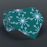 Jax Snowflake Foulard Teal Two-sided Tie<br><div class="desc">Teal and light blue colorway. This tie is inspired by advertising art of the fifties. This graphical snowflake is light blue shown here on a teal background. (All background colours are customisable.) Fun tie for that conservative male with a sense of humour & a passion for life, especially for the...</div>