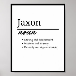 Jaxon, Boy Personalised Name Definition Poster