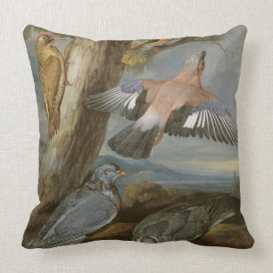 Jay, Green Woodpecker, Pigeons and Redstart, c.165 Cushion