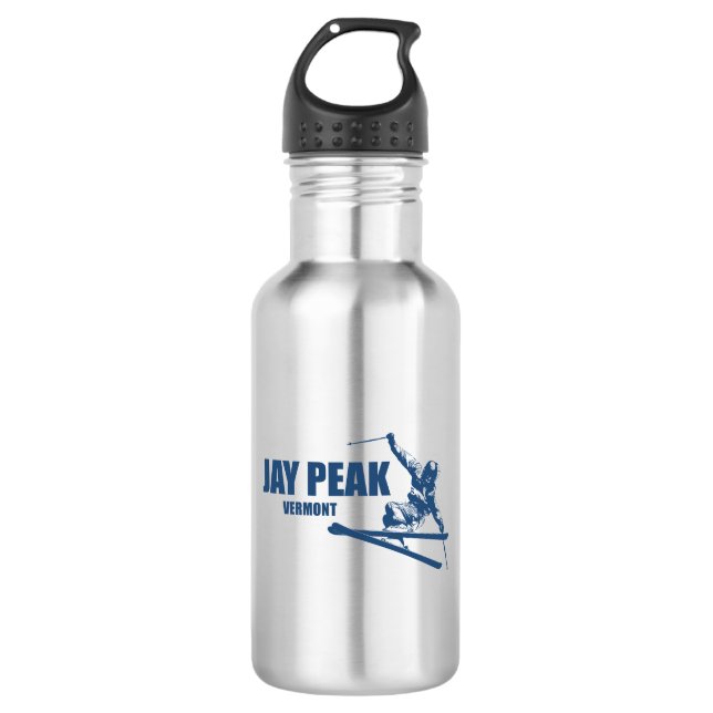 Jay Peak Vermont Skier 532 Ml Water Bottle (Front)
