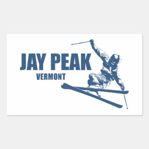 Jay Peak Vermont Skier Rectangular Sticker