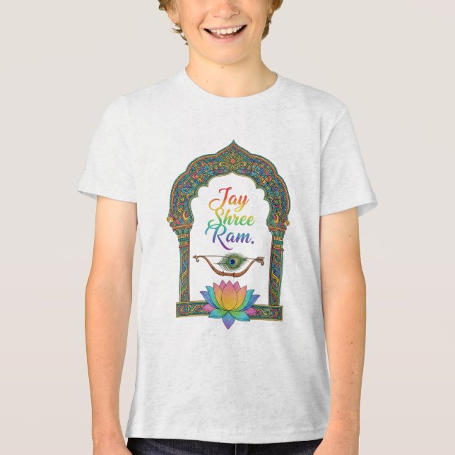 Jay shree ram  Tri-Blend shirt (Front)