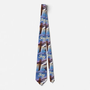 Jay Vermont USA ski travel poster. Tie
