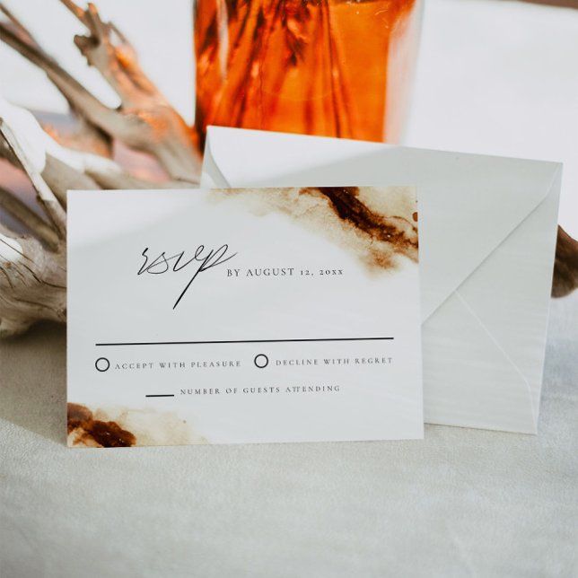 JAYLA Boho Terracotta Burnt Orange Wedding RSVP Invitation (Creator Uploaded)