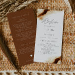 JAYLA | Boho Terracotta Rust Wedding Program Thank You Card<br><div class="desc">This wedding program features bohemian watercolor splashes with burnt orange terracotta rust colouring and an edgy script font. Use this order of service wedding day timeline for your bohemian desert wedding or modify for any other event.</div>