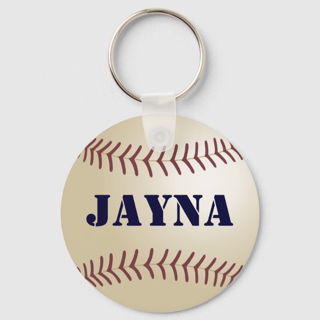 Jayna Baseball Keychain by 369MyName (Front)