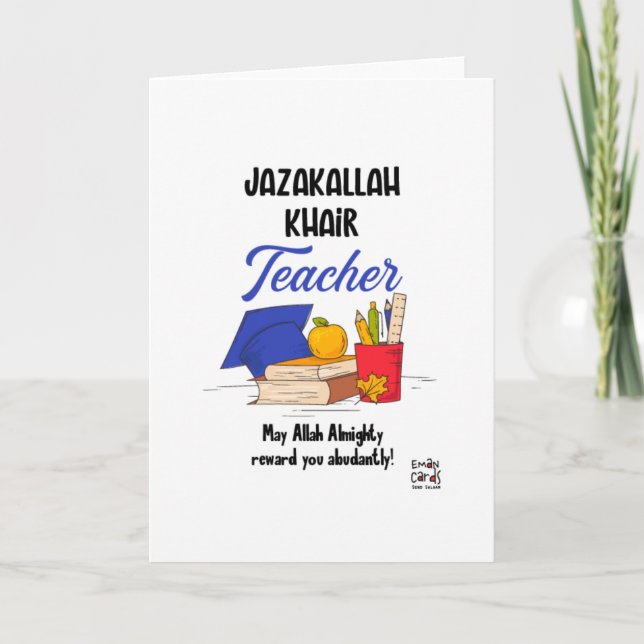 JazakAllah Teacher Card (Front)