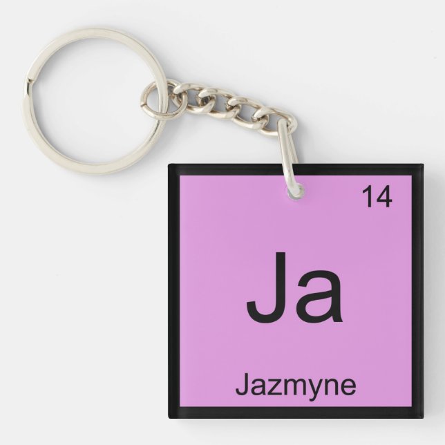 Jazmyne  Name Chemistry Element Periodic Table Key Ring (Front)