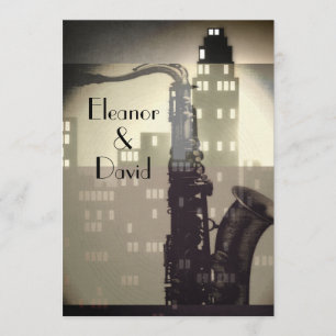 Jazz Age Art Deco custom wedding invitations
