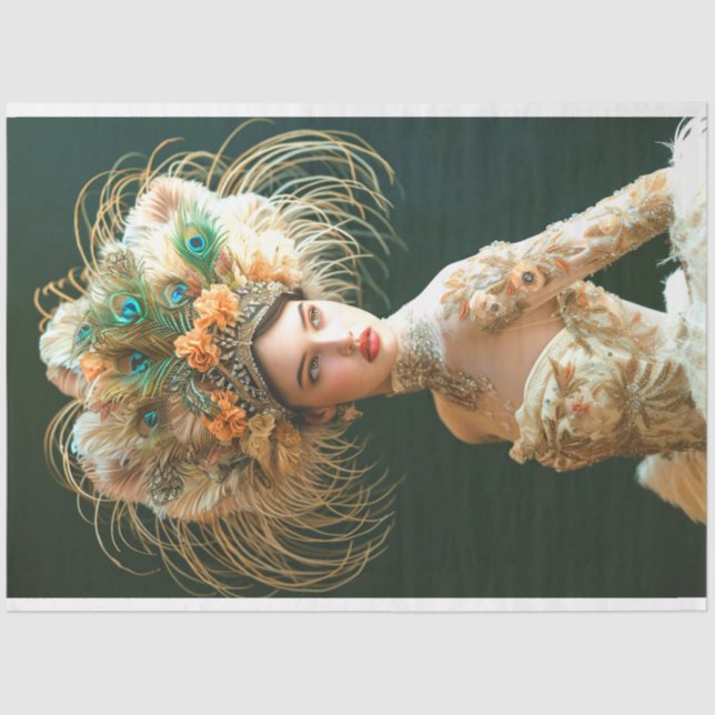 Jazz Age Flapper with Grace Decoupage  Tissue Paper (Front)