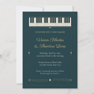 Jazz Age Piano Keys Wedding Invitation