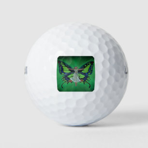 Jazz Age Showgirl Flapper Wearing Butterfly Wings Golf Balls