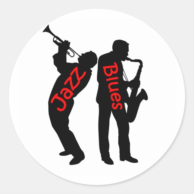 Jazz and Blues Classic Round Sticker (Front)