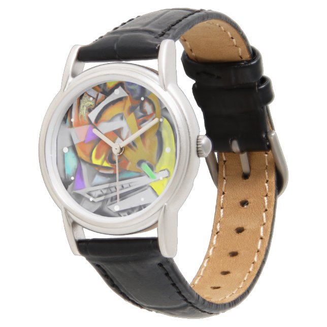 Jazz - Arty Abstract Design w Hour Dots Watch (Angled)