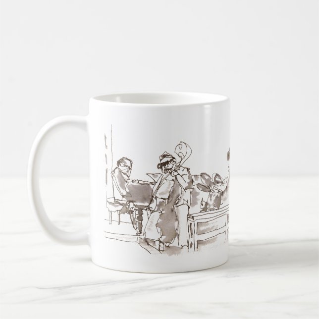Jazz band art coffee mug (Left)
