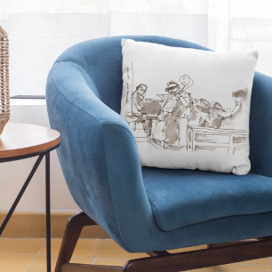 jazz band art cushion