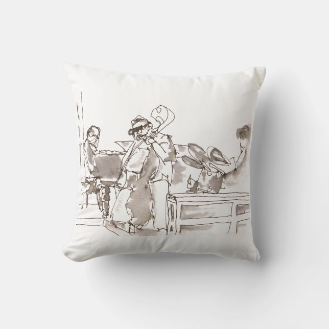 jazz band art cushion (Front)