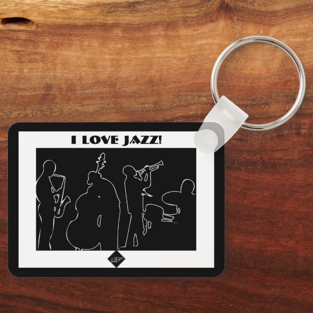 Jazz band I love Jazz Key Ring (Front)