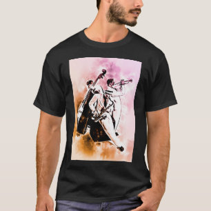 Jazz Band Musicians Unique Watercolor Music Artwor T-Shirt