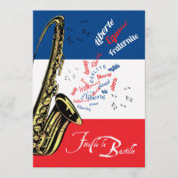 Jazz Bastille Day July 14 Invitation