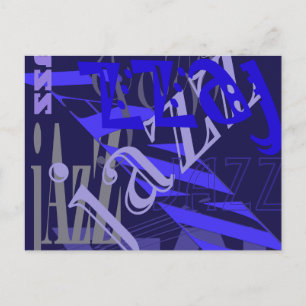 Jazz Blue on Blue Postcard
