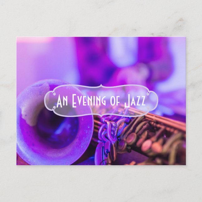 Jazz Blues Theme Retro Party invitation Postcard (Front)