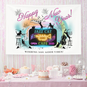 Jazz Cat Cafe New Year's Banner
