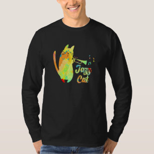 Jazz Cat Cat Playing Trumpet Kitten Musician T-Shirt