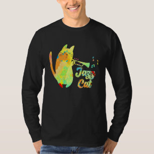 Jazz Cat Cat Playing Trumpet Kitten Musician T-Shirt