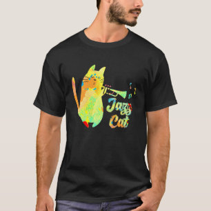 Jazz Cat Cat Playing Trumpet Kitten Musician T-Shirt