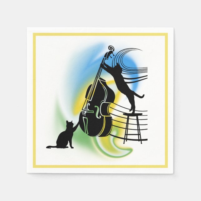 Jazz Cat | Double Bass Napkin (Front)