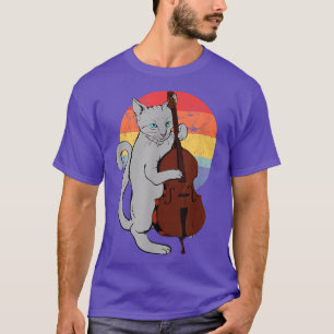 Jazz Cat Playing Upright Bass Classic  Cool Musici T-Shirt