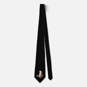 Jazz cat plays upright bass - musician gift tie