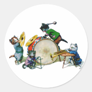 Jazz Cats Classic Round Sticker