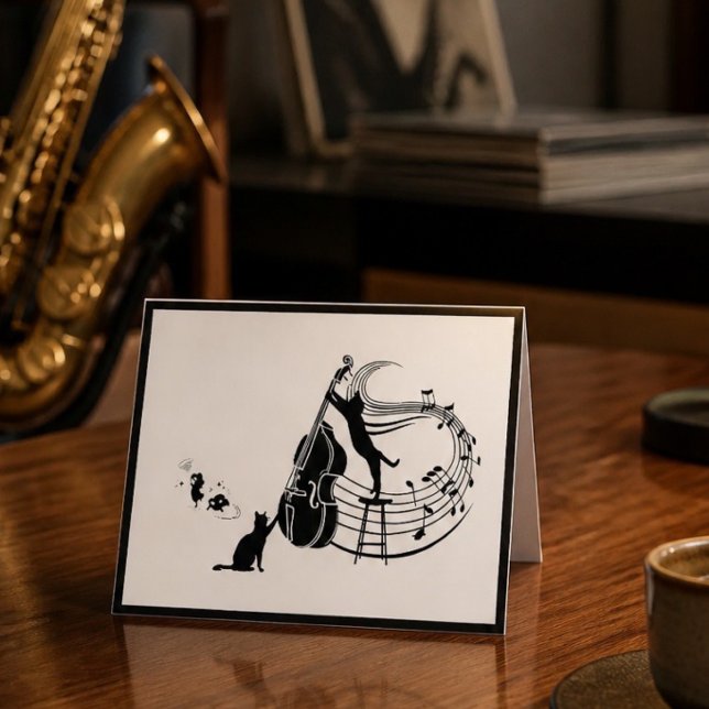 Jazz Cats | Double Bass Folded Note Card (Creator Uploaded)