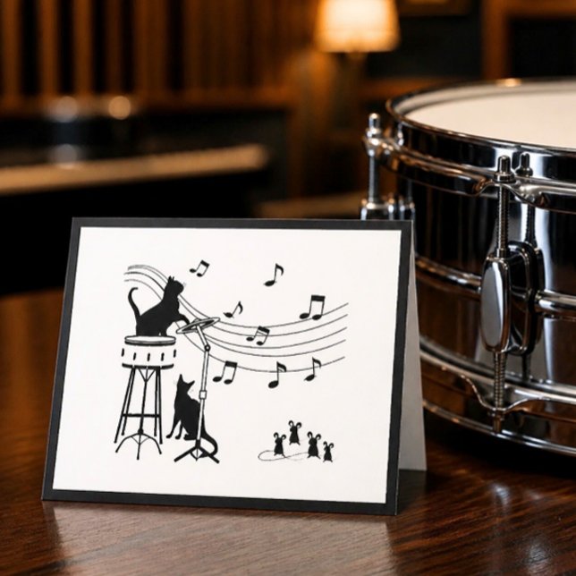 Jazz Cats | Drum Folded Note Card (Creator Uploaded)