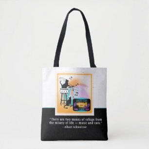 Jazz Cats   Drum   Schweitzer Quote Tote Bag