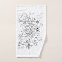 Jazz Cats Hand Towel